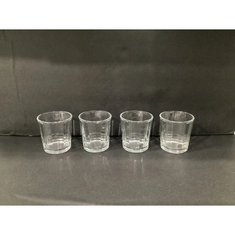 Libbey Short Paneled Clear Whiskey Glass Tumbler 4